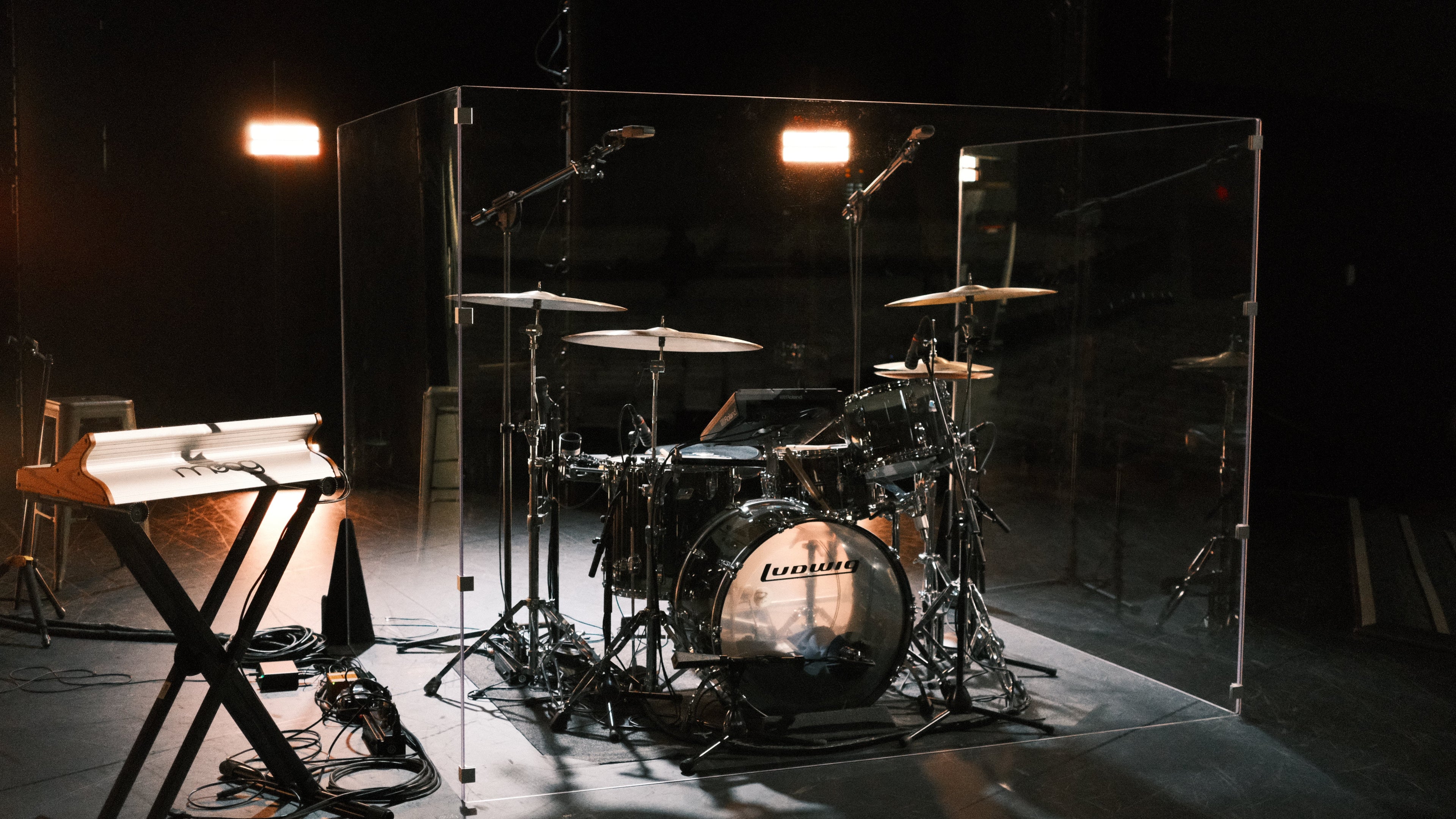 PureShield Series 001 — drum shield on stage